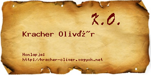 Kracher Olivér névjegykártya